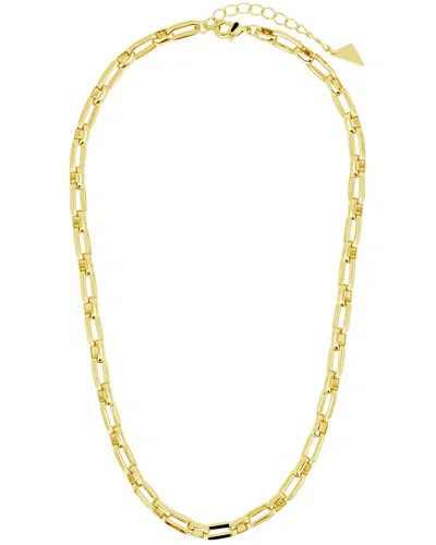 Sterling Forever 14k Plated Elara Bold Paperclip Chain Necklace In Gold