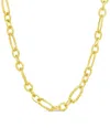 STERLING FOREVER STERLING FOREVER 14K PLATED ELYSIA DELICATE MIXED LINK CHAIN NECKLACE