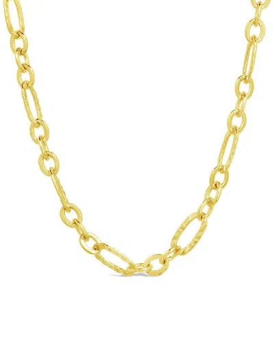 Sterling Forever 14k Plated Elysia Delicate Mixed Link Chain Necklace In Gold