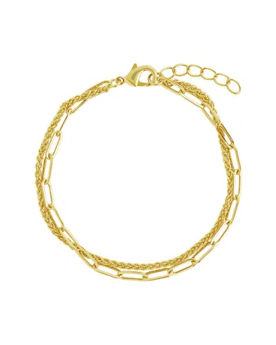 Sterling Forever 14k Plated Emery Bracelet In Gold