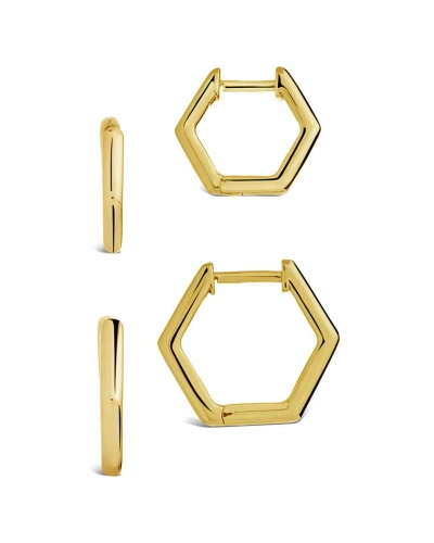 Sterling Forever 14k Plated Emmy Hoops In Gold