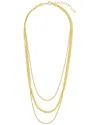 Sterling Forever 14k Plated Everly Layered Herringbone Chain Necklace