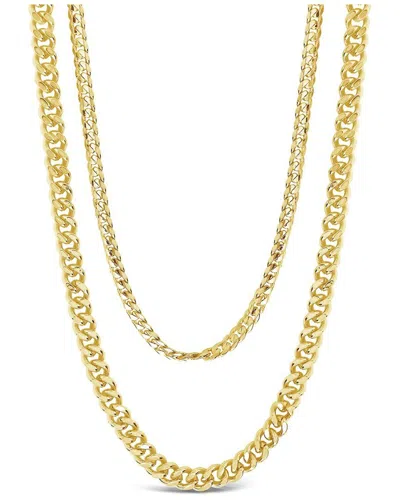 STERLING FOREVER STERLING FOREVER 14K PLATED EVERYDAY LAYERED CURB CHAIN NECKLACE