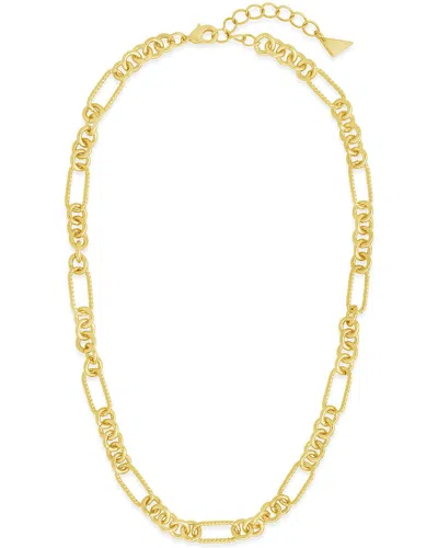 STERLING FOREVER STERLING FOREVER 14K PLATED FIANNA MIXED CHAIN LINK NECKLACE