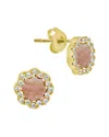 Sterling Forever 14k Plated Frame Rose Petal Studs