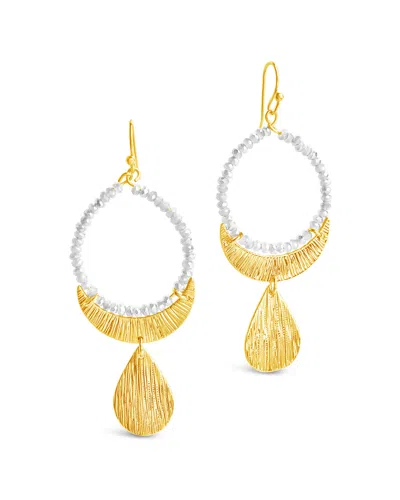 Sterling Forever 14k Plated Glass Bead Charm Earrings