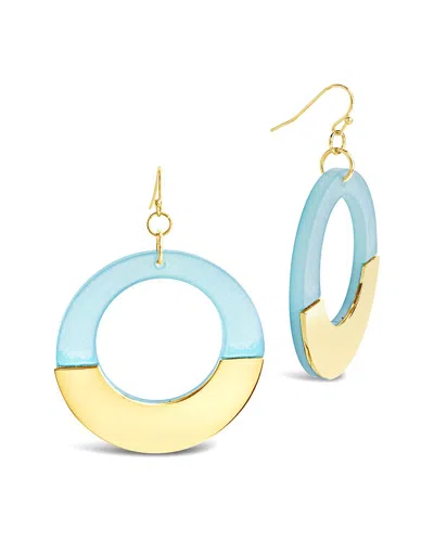 Sterling Forever 14k Plated Half Resin Dangle Earrings