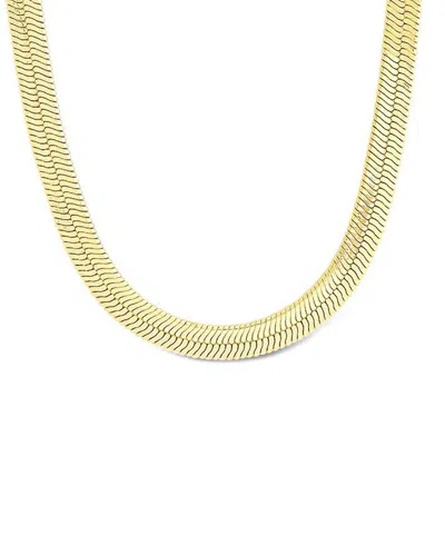 Sterling Forever 14k Plated Herringbone Necklace