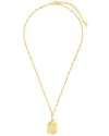 Sterling Forever 14k Plated Hexagon Tag Initial Pendant Necklace (a-z)