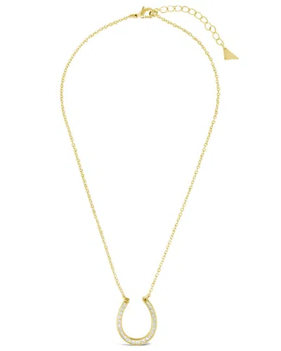 Sterling Forever 14k Plated Horseshoe Pendant Necklace