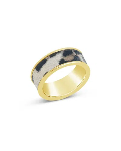Sterling Forever 14k Plated Into The Jungle Leopar In Gold