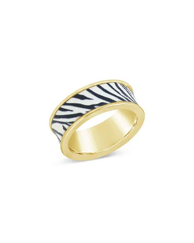 STERLING FOREVER STERLING FOREVER 14K PLATED INTO THE JUNGLE ZEBRA RING