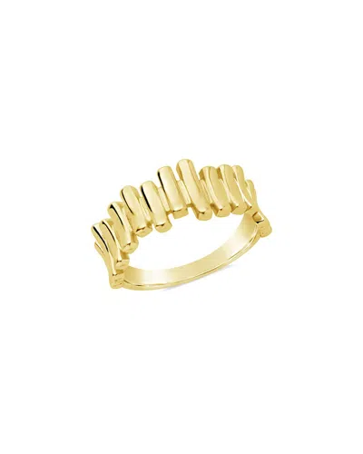 Sterling Forever 14k Plated Joss Staggered Band Ring In Gold