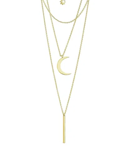STERLING FOREVER STERLING FOREVER 14K PLATED LAYERED NECKLACE