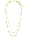 Sterling Forever 14k Plated Leah Paperclip Layered Chain Necklace