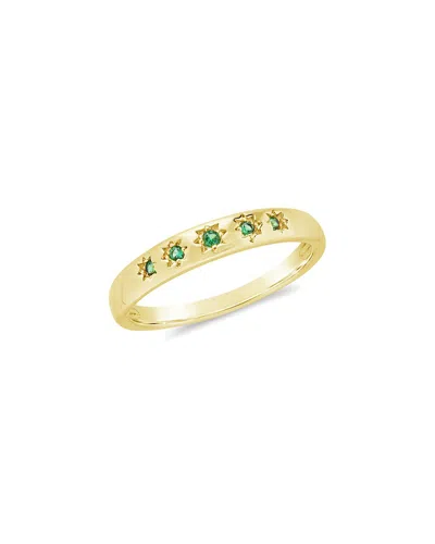 Sterling Forever 14k Plated Lennon Half-eternity Ring In Gold