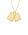 Sterling Forever 14k Plated Leo Zodiac Tag Necklace