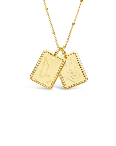 Sterling Forever 14k Plated Leo Zodiac Tag Necklace