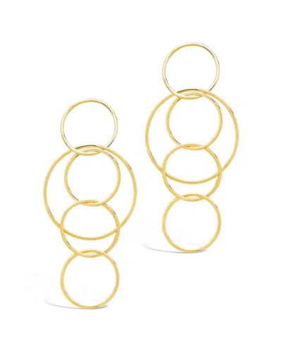 Sterling Forever 14k Plated Linked Hoop Dangle Earrings