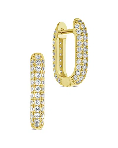 Sterling Forever 14k Plated Mara Hoops In Gold