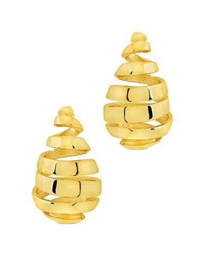 Sterling Forever 14k Plated Margot Ribbed Earrings