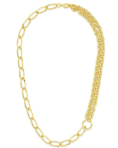 Sterling Forever 14k Plated Milan Layered Chain Necklace In Goldtone