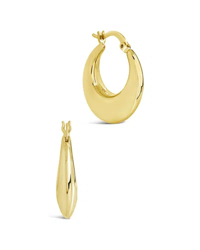 STERLING FOREVER STERLING FOREVER 14K PLATED MINA GRADUATED TUBE HOOPS