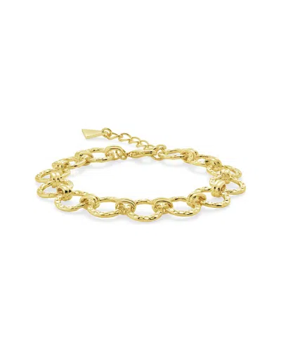 Sterling Forever 14k Plated Molten Chain Bracelet In Gold