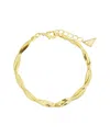 Sterling Forever 14k Plated Oakley Braided Herringbone Chain Bracelet