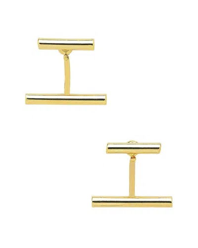 Sterling Forever 14k Plated Parallel Bar Ear Jacket Earrings