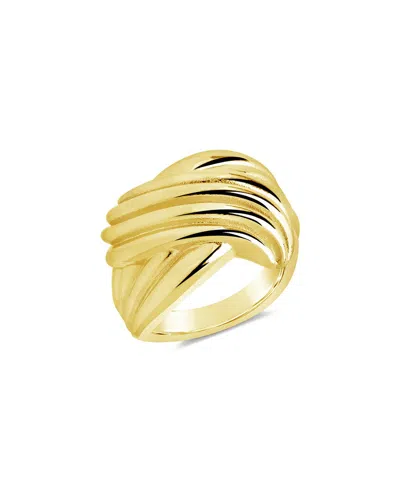 Sterling Forever Women's Plié Twist Ring In Yellow Gold