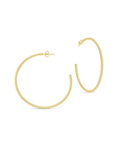 Sterling Forever 14k Plated Rope Twist Hoops