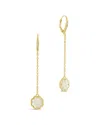 Sterling Forever 14k Plated Rose Petal Long Drop Earrings