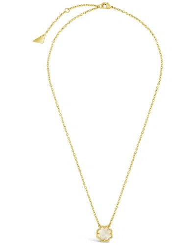 Sterling Forever 14k Plated Rose Petal Pendant Necklace In Gold