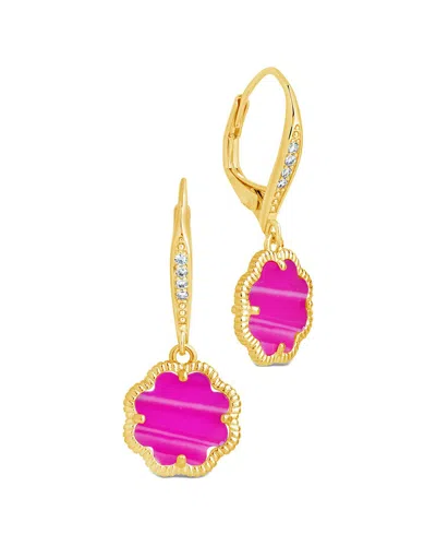 Sterling Forever 14k Plated Rose Petal Short Drop Earrings