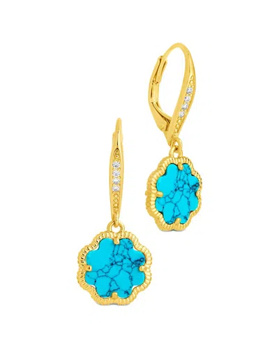 Sterling Forever 14k Plated Rose Petal Short Drop Earrings