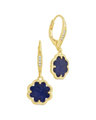 STERLING FOREVER STERLING FOREVER 14K PLATED ROSE PETAL SHORT DROP EARRINGS