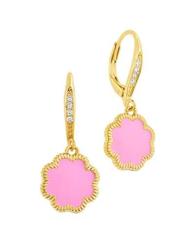STERLING FOREVER STERLING FOREVER 14K PLATED ROSE PETAL SHORT DROP EARRINGS