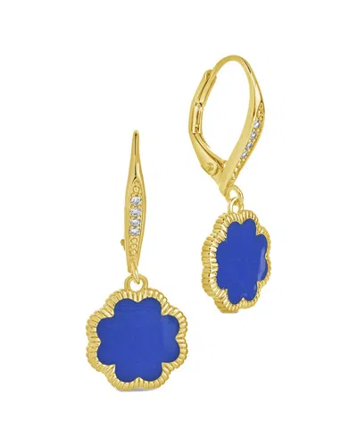 STERLING FOREVER STERLING FOREVER 14K PLATED ROSE PETAL SHORT DROP EARRINGS