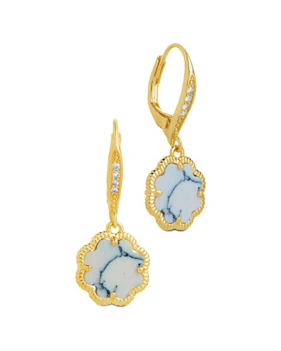 Sterling Forever 14k Plated Rose Petal Short Drop Earrings In Gold