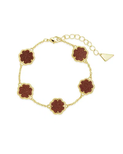 Sterling Forever Rose Petal Station Bracelet