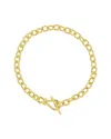 Sterling Forever 14k Plated Scottie Textured Chain Toggle Bracelet