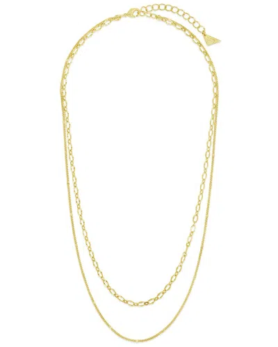 Sterling Forever Serenity Layered Chain Necklace In Gold