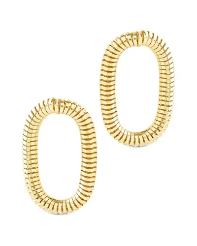 Sterling Forever 14k Plated Silver Snake Chain Circle Earrings