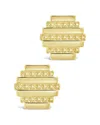 Sterling Forever 14k Plated Textured Hex Studs
