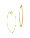Sterling Forever 14k Plated V Drop Studs