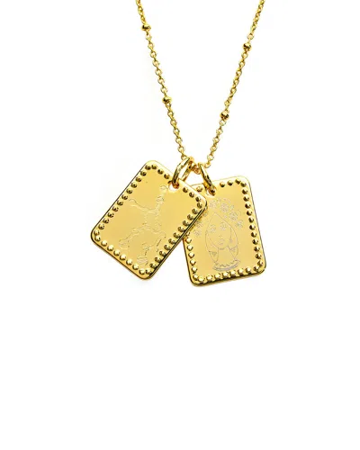 Sterling Forever 14k Plated Virgo Zodiac Tag Necklace In Gold