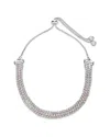 Sterling Forever 14k Rose Gold & Rhodium Plated Cz Triple Slider Bracelet