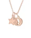 Sterling Forever 14k Rose Gold Plated Sun, Star, & Moon Charm Necklace