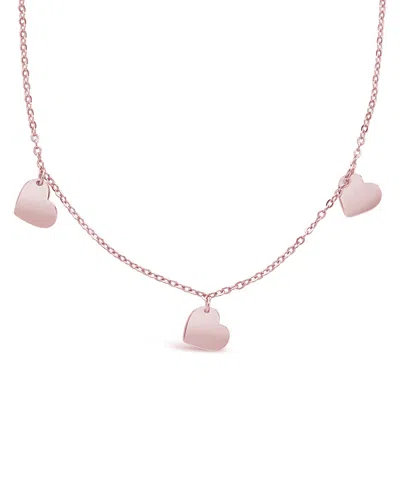 Sterling Forever 14k Rose Gold Vermeil Heart Charm Necklace